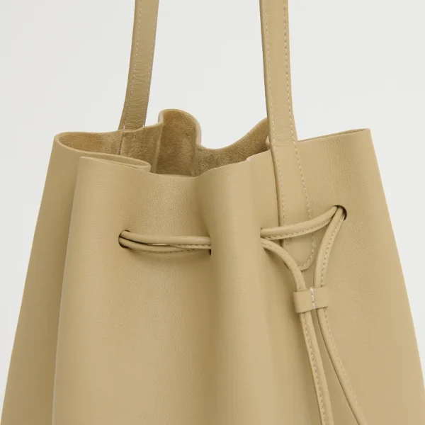 Mansur Gavriel Drawstring Cabas Khaki Black