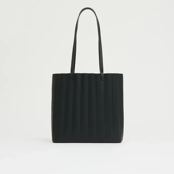 Mansur Gavriel Pleated Filo Tote Black Flamma